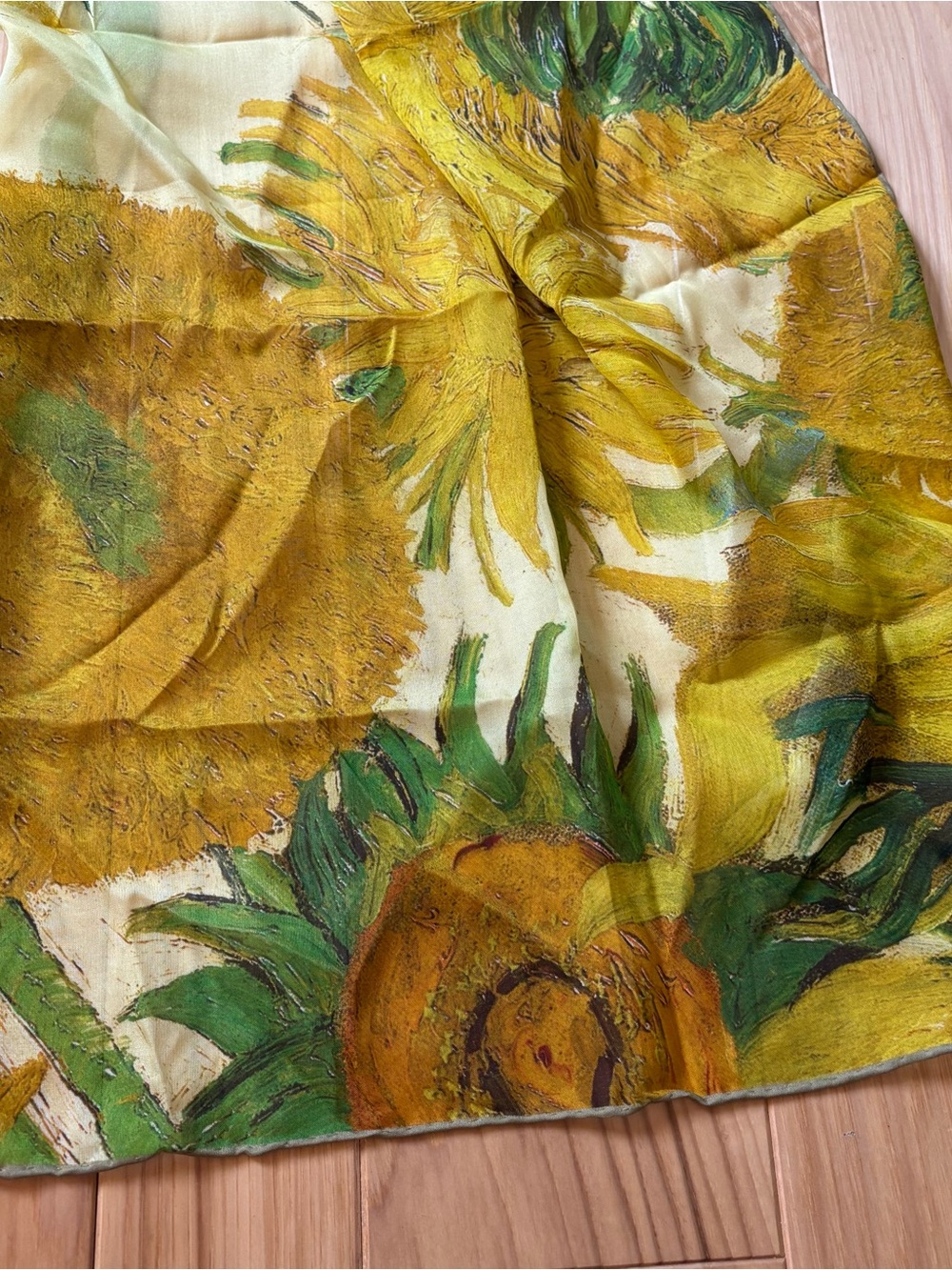 Fox & Chave National Gallery Silk Van Gogh Sunflowers Scarf View 2